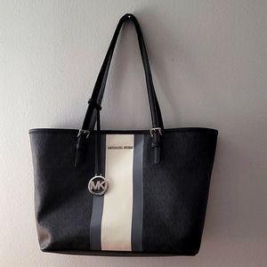 Michael Kors striped tote bag